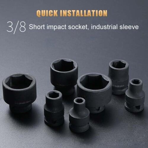 1pcs 3/8 inch Drive 6-24mm Hex Deep Socket Wrench Head 6 Point short Sleeve for Ratchet Wrench Auto Repair Hand Tool Nut Removal