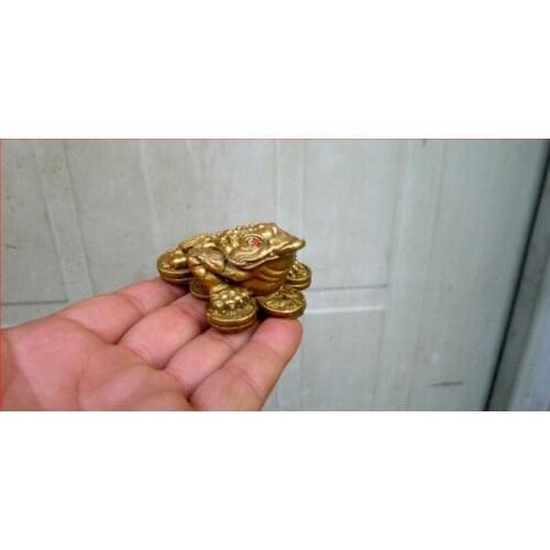 HOT SELL ---403+++Pure gold ornaments three foot bronze toad bronze Feng Shui mascot felicitous wish of making money