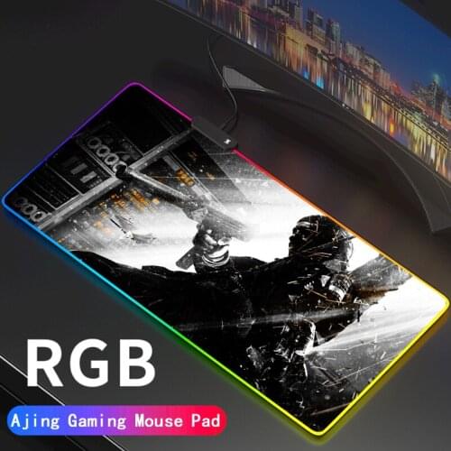 Call of Duty Anime Gaming RGB Mouse Pad Large LED Computer Mousepad RGB COD Backlit Mause Pad for PC Desk Mice Mat Support DIY