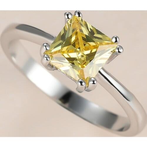 Wholesale Square Rings For Women Silver Color Purple Black Zircon White Blue Fire Opal Ring Female Promise Thin Ring Jewelry