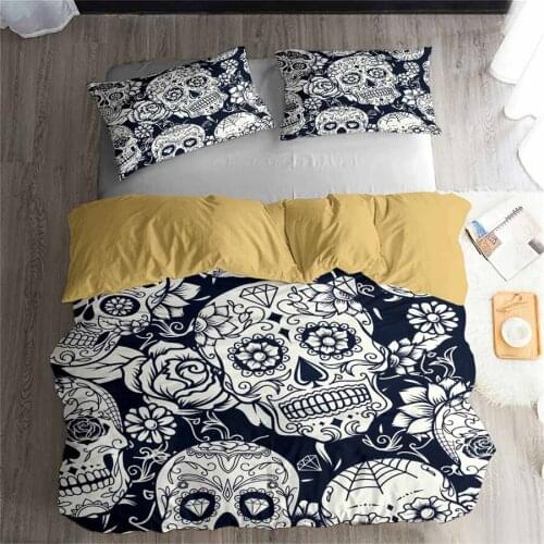 HELENGILI 3D Bedding Set skull Print Duvet cover set lifelike bedclothes with pillowcase bed set home Textiles #2-21