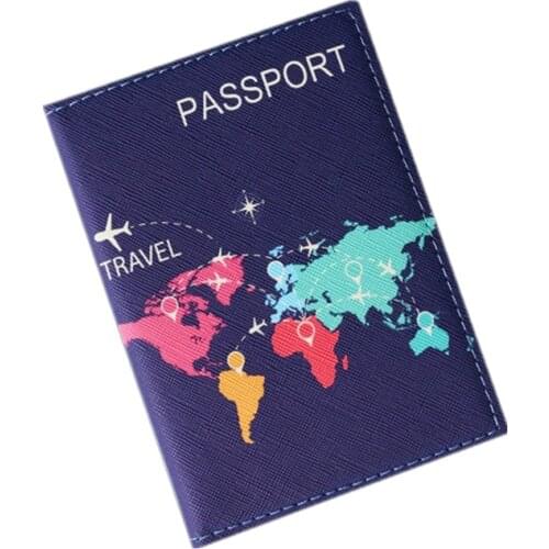 2021 Cartoon Travel Passport Holder Documents Card Boarding Passport Cover Ticket Folder Leather Passport Protection Bag