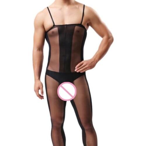 Creative Men Sex Lingerie Bodysuit Striped Sleepwear Porno Nightgown Sexy Costumes Body Stockings Male Underwear Sexy Clothes