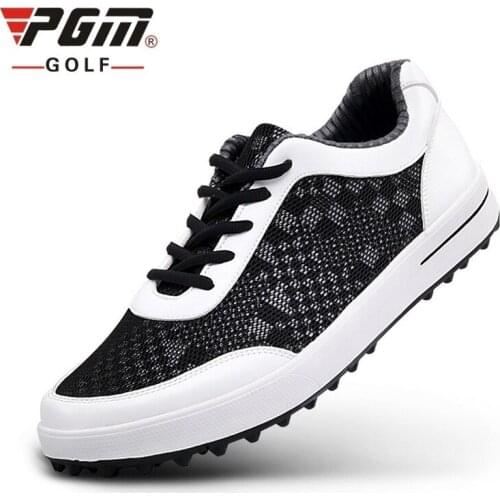 Genuine Pgm Mens Golf Mesh Shoes Man Breathable Light Weight Golf Sneakers Soft Comfortable Pgm Sports Trainers AA51022