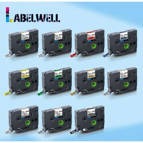 Labelwell 20colors Tze-211 tape 6mm Compatible for Brother P-touch Tze 211 tze-111 tze-411 tze-511 tze-611 tze-711 Label Maker