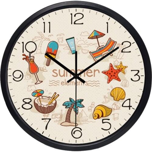 Summer Holiday Beach Coconut Palm Wall Clock Home decorative Study clock