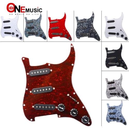 Multi Colour Pickguard Electric Guitar Pickguard and Black SSS Loaded Prewired scratchplate Assembly