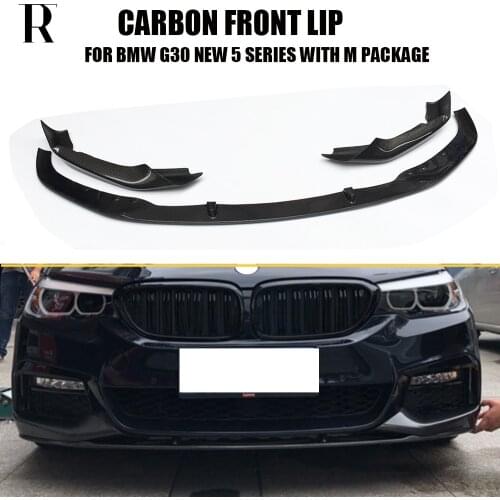 G30 G31 M Performance Style Carbon Fiber Front Bumer Lip Spoiler with Splitter for BMW 520 530 540 550 with M Package 2018 UP