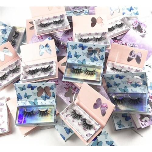 NEW10/30/40 pcs Lash Boxes Packaging Wholesale New Empty Eyelash Packaging Box butterfly Rectangle Lashes Case Eyelashes Package