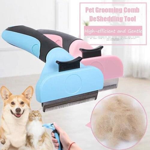 Pet Grooming Comb DeShedding Tool Hair Removal for Dogs Cat Detangler Fur Trimming Dematting Brush For matted Long Hair Curly
