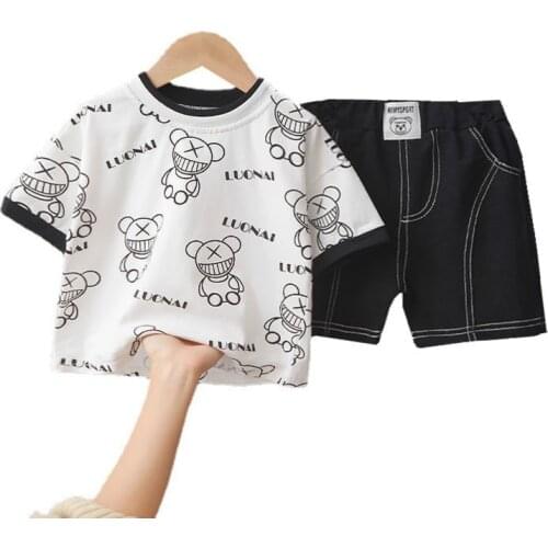 New Fashion Boys Clothing Summer Baby Girl Clothes Children Cotton T-Shirt Shorts 2Pcs/Set Toddler Sport Costume Kids Tracksuits