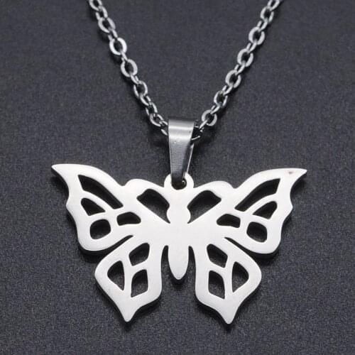 Butterfly Stainless Steel Charm Necklace for Women Dainty Steel Necklaces Dropshipping Fashion Jewelry Necklaces Wholesale