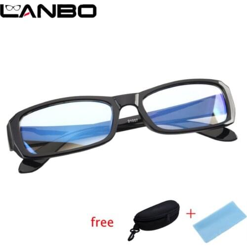 LANBO Anti Blue Ray Computer Glasses Spectacle Frame Oculos de Grau Female Transparent Eyeglasses for Women Men Blue Coating