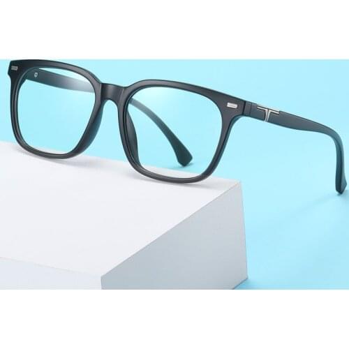 2021 New Men Anti-Blue Glasses TR90 Square Fashion Plain Mirror Frame Unisex Literary Computer Eyewear Reading Glasses Women
