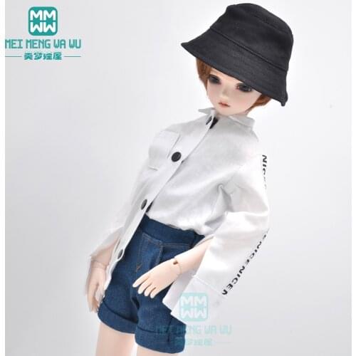 BJD doll clothes fits 40-45cm 1/4 MSD MK MYOU fashion Shirt jacket, denim shorts, hat