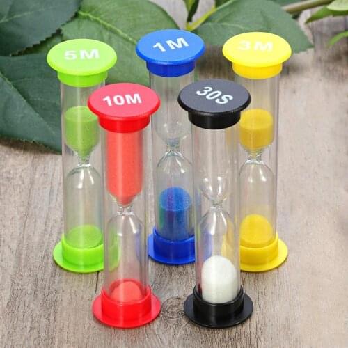5pcs 30second/1minute /3minutes /5minutes /10minutes Colorful Hourglass Sandglass Sand Clock Timers (Random Color)