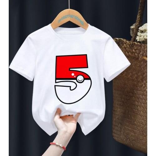 Pikard Cartoon Birthday Number 1-10 Print Your Name Baby Kid T-shirts Children Birthday Girl Gift Present Clothes,Drop Ship