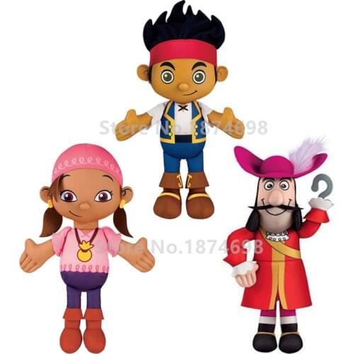 New Pirates Jake Izzy Captain Hook Plush Doll Toy 27-30cm Baby Stuffed Kids Toys for Children Gifts