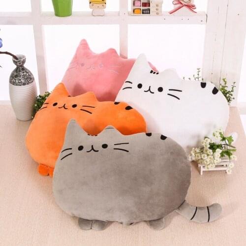 Cute Cartoon Cat Pillow Chubby Cat Back Pillow Cushion for Kids Watching TV Office Chair Seat Cushion Backrest Lumbar Pillow