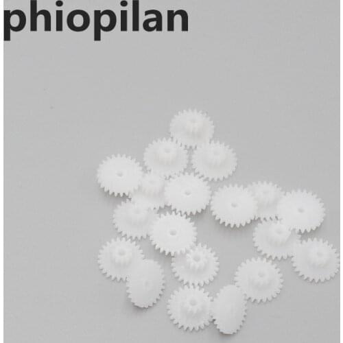 PHIOPILAN 0.5 modulus 24T 10T 2410-2A 2A plastic double gear Aperture 1.95mm Car Gearbox motor gear double deck reduction gear