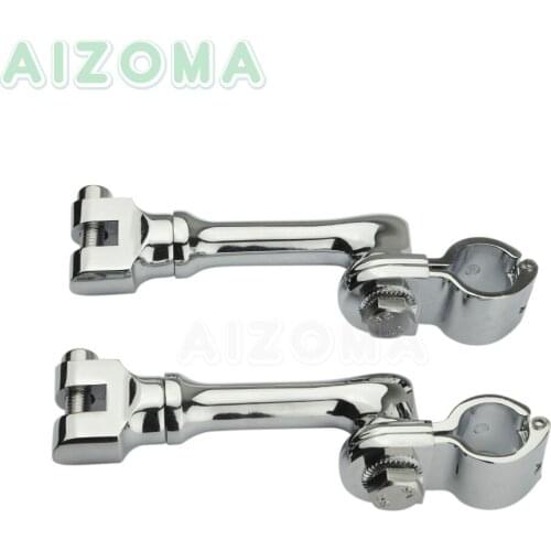Adjustable Motorcycle Lockable Longhorn Offset Foot Peg 25/32/38mm Universal Mount For Triumph Harley Touring Cafe Racer Bobber