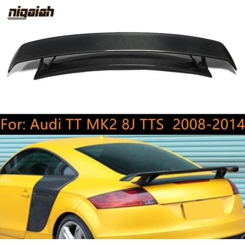 Rear Spoiler For Audi TT MK2 8J TTS Coupe 2 Door 2008-2014 Quattro Convertible Carbon Fibre Car Rear Trunk Lip Wing Spoiler