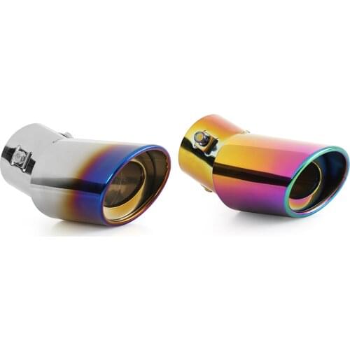 Universal Car Exhaust Muffler Tip Round Stainless Steel Car Tail Rear Chrome Round Exhaust Pipe Tail Muffler Tip Pipe Silencer