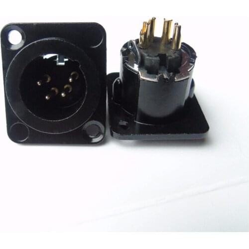 High quailty 100pcs/lot NC4MD-LX-B 4 polige XLR Einbaustecker schwarz