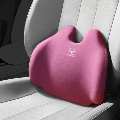 Lumbar Support Car Pillow Office Chair Cushion Low Pain Lumbar Cushion Memory Foam Black Posture Correction, Car Interior