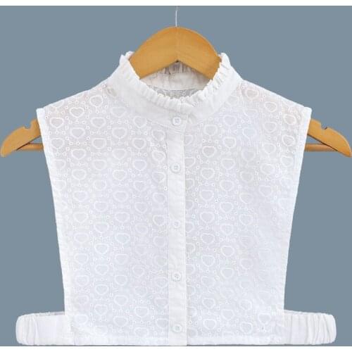 YSMILE Y Women Fashion Embroidery Love Lace Stand Collar Solid White High Quality Personality Clothes Accessories For Female