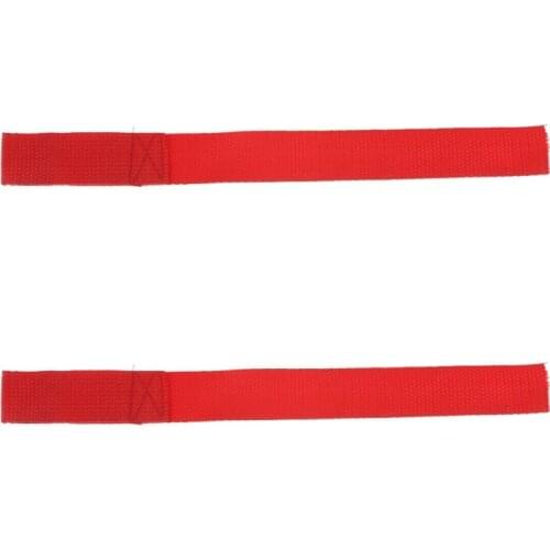 2x Soft Loop Tie Down Straps - 2 inch 50mm Wide - Heavy Duty Loops for ATV, UTV Winch Hook Accessories - Red