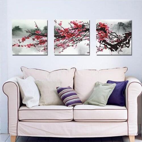 5d diamond painting 3pcs full square round display diamond embroidery Plum blossom diamond mosaic picture of rhinestonesZP-2657