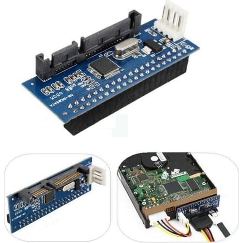 100PCS SATA IDE adapter 40 pin IDE to SATA converter SATA-IDE converter 3.5 HDD IDE hard disk adapter with 7 pin-SATA Data Cable