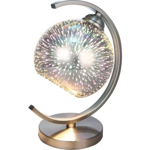 American simple table lamp glass creative cafe bar table lamp atmosphere night light bedroom bedside lamp