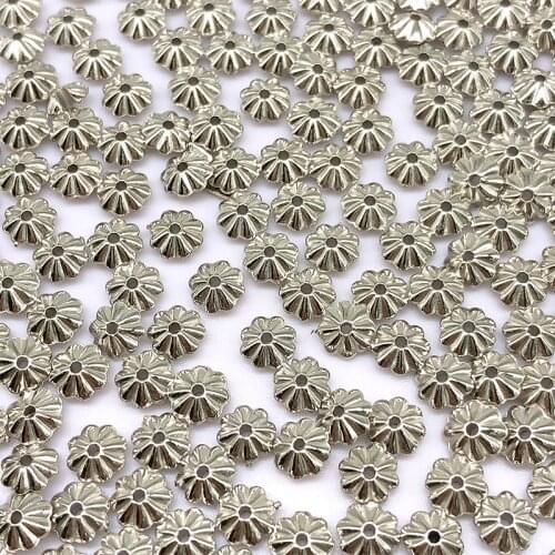 Flower Spacer Seed Bead CCB Plastic Beads 6mm 200/400pcs Loose Beads Silver plated beads for Jewelry Making (not Metal)