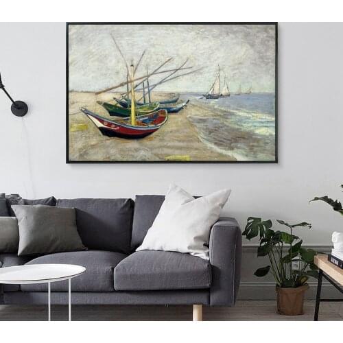 Elegant Poetry Sailboat by Vincent Van Gogh Famous Artist Impressionism Art Print Poster Wall Picture Canvas Oil Painting Wall