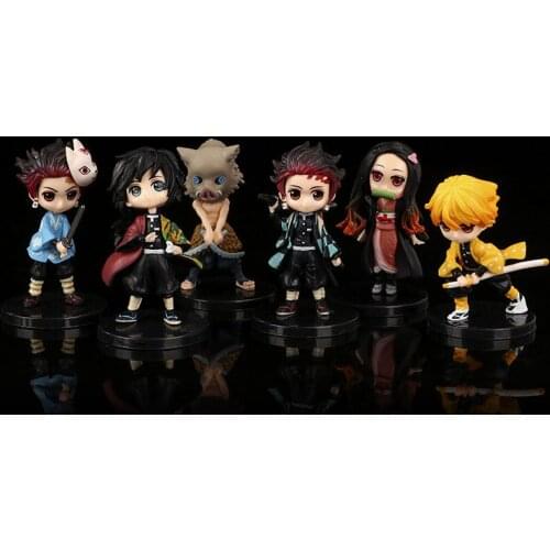6pcs/set Doll cake decoration Demon Slayer Kimetsu no Yaiba Action Figures Toys Anime PVC Figurine Toy