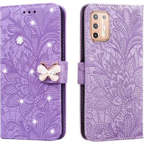 For Motorola Moto G9 Plus Case Lace Flip Luxury Wallet PU Leather Phone Bags For Motorola Moto G9 Play G 9 G9Play Case Cover