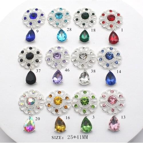 New 5pcs/Lot25x41mm Silver Alloy Round water dropDecor accessories DIY SewingbeautifulClothingaccessories