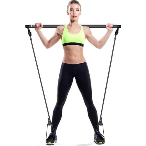 New Portable Resistance Band Fitness Exercise Bar Yoga Gym Stick Resistance Training Accessories Drop Shipping