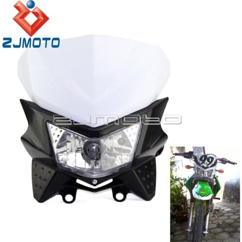 12V Motocross Head Light Headlight Fairing Dirt Bike Supermoto Headlamp For Kawasaki Yamaha KLX KX WR YZ XT XT TTR WR450F YZ250F