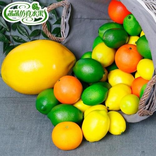 Festive Party Supplies Decorations Artificial Fruits Plastic Foam Simulated Green Yellow Lemon Model Props 5pc/lot