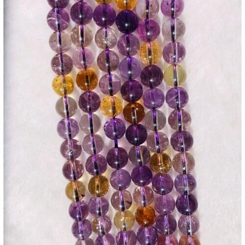 Natural Citrin e Beads 6mm 7mm 8mm 10mm Round Gem stone Quartz Crystal For jewelry DIY 15.5"/string