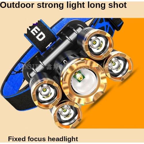 Strong Light Long-shot Headlight Head-mounted Helmet Miners Lamp Large-caliber Rechargeable LED Emergency Fishing Headlight