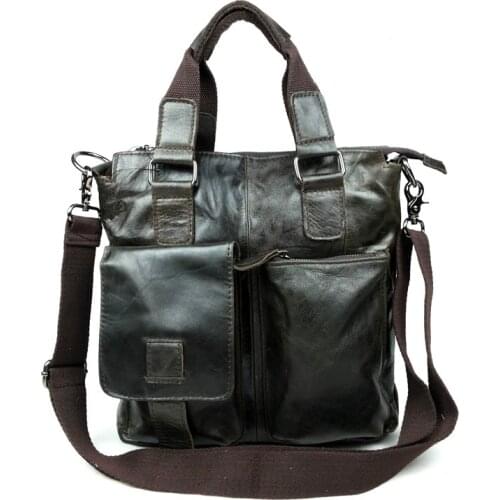 Nesitu Promotion High Quality 100% Guarantee Real Genuine Leather Cowhide Men Messenger Bags Briefcase Portfolio Male Bag #M259