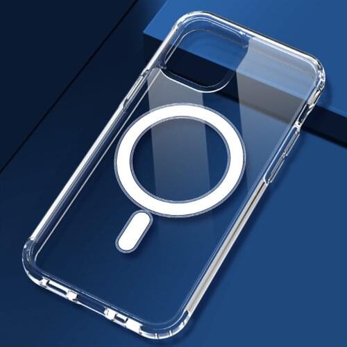 Clear Magnectic Phone Case For iPhone 12 Pro Max 12 Mini Case For Magnectic Wireless Charger Transparent Back PC Cover