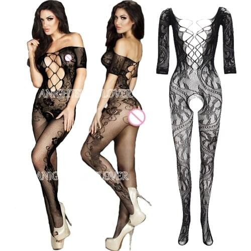 Porn Sexy Lingerie Bodysuit Underwear Sleepwear Women Fetish Tight Open Crotch Teddies Costumes Catsuit Mesh Baby Doll Mujer