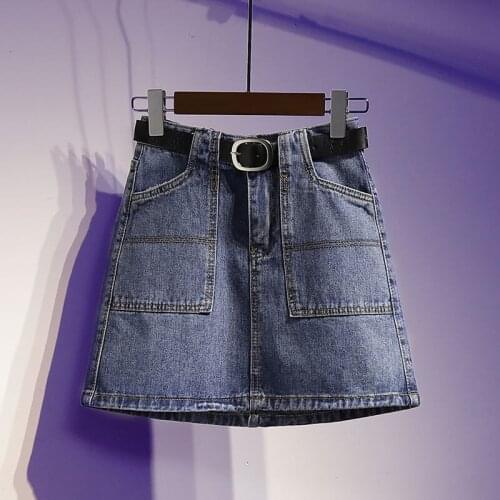 Spring Summer Skirt Women Warm High Waist Plus Size 5XL Solid Blue A-Line Preppy Style Office Lady Sexy Female Clothes D277