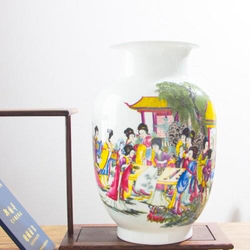 Traditional Chinese Ceramic Vase For Flowers Home Decoration Ancient Beauty Porcelain Vase Furnishing Articles