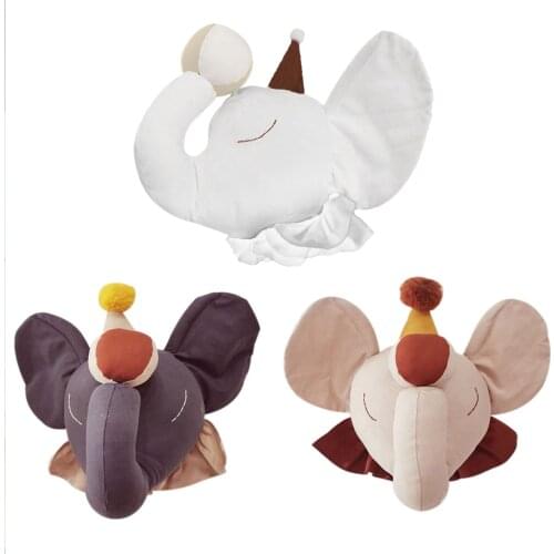 Kids Room Decoration 3D Animal Heads Elephant Head Wall Hanging Decor For Children Room Nursery Room Decoration Princess Doll